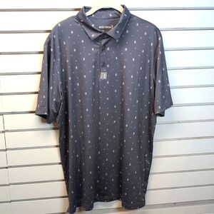 Bogey Bros Polo Shirt Snowmen/Snowflake Over Print Gary Short Sleeve Men L EUC